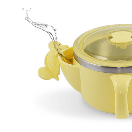 Richell Stainless Steel Bowl 480ml Yellow-2006733337028333569