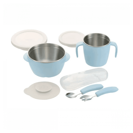 RICHELL TLI Stainless steel Feeding Set Blue-2006733337355489280