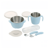 RICHELL TLI Stainless steel Feeding Set Blue - Close-Up Angle