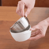 RICHELL TLI Stainless steel Feeding Set Blue - 45-Degree Angle