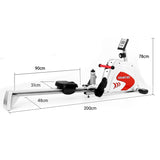Powertrain Magnetic Flywheel Rowing Machine - Silver - Top-Down View