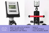 Powertrain Magnetic Flywheel Rowing Machine - Black - Side View