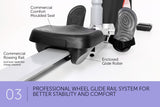 Powertrain Magnetic Flywheel Rowing Machine - Black - Top-Down View