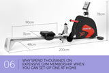 Powertrain Magnetic Flywheel Rowing Machine - Black - Close-Up Angle