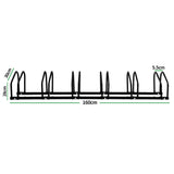 6 Bikes Stand Bicycle Bike Rack Floor - Front View