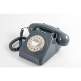 GPO 746 ROTARY TELEPHONE - GREY - Side View