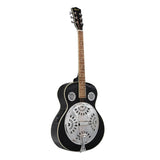Karrera 40in Resonator Guitar - Black - Low Angle