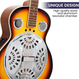 Karrera 40in Resonator Guitar - Sunburst - Extra Image
