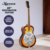 Karrera 40in Resonator Guitar - Sunburst - Extra Image