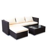 Sarantino 5pc Modular Outdoor Lounge Set PE Rattan - Brown - Extra Image