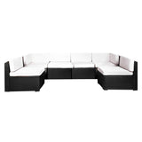 6pc Black PE Rattan Outdoor Sofa Furniture Garden Patio Set Black