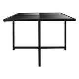 9 Piece PE Rattan Garden Patio Outdoor Dining Set Black - 45-Degree Angle