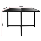 9 Piece PE Rattan Garden Patio Outdoor Dining Set Black - Low Angle