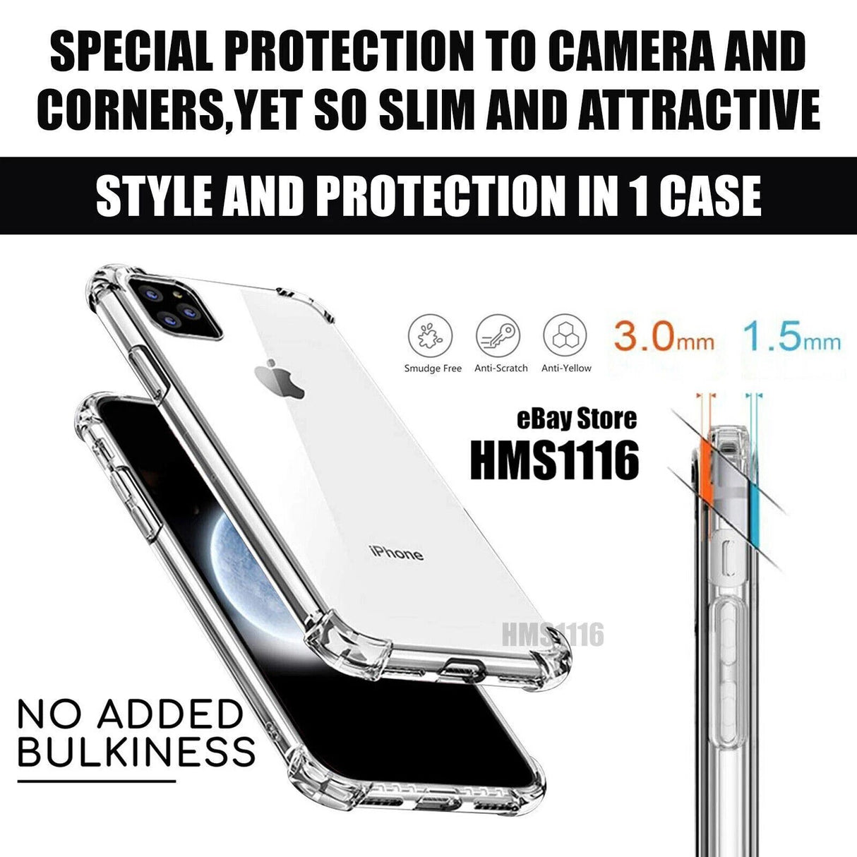 iPhone Case 17 16 13 11 15 14 12 Pro Max X XR 7 8 Plus SE Clear Shockproof Cover