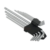 9 Pcs Torx Star Long Allen Key Set T10 T15 T20 T25 T27 T30 T40 T45 T50 - Front View