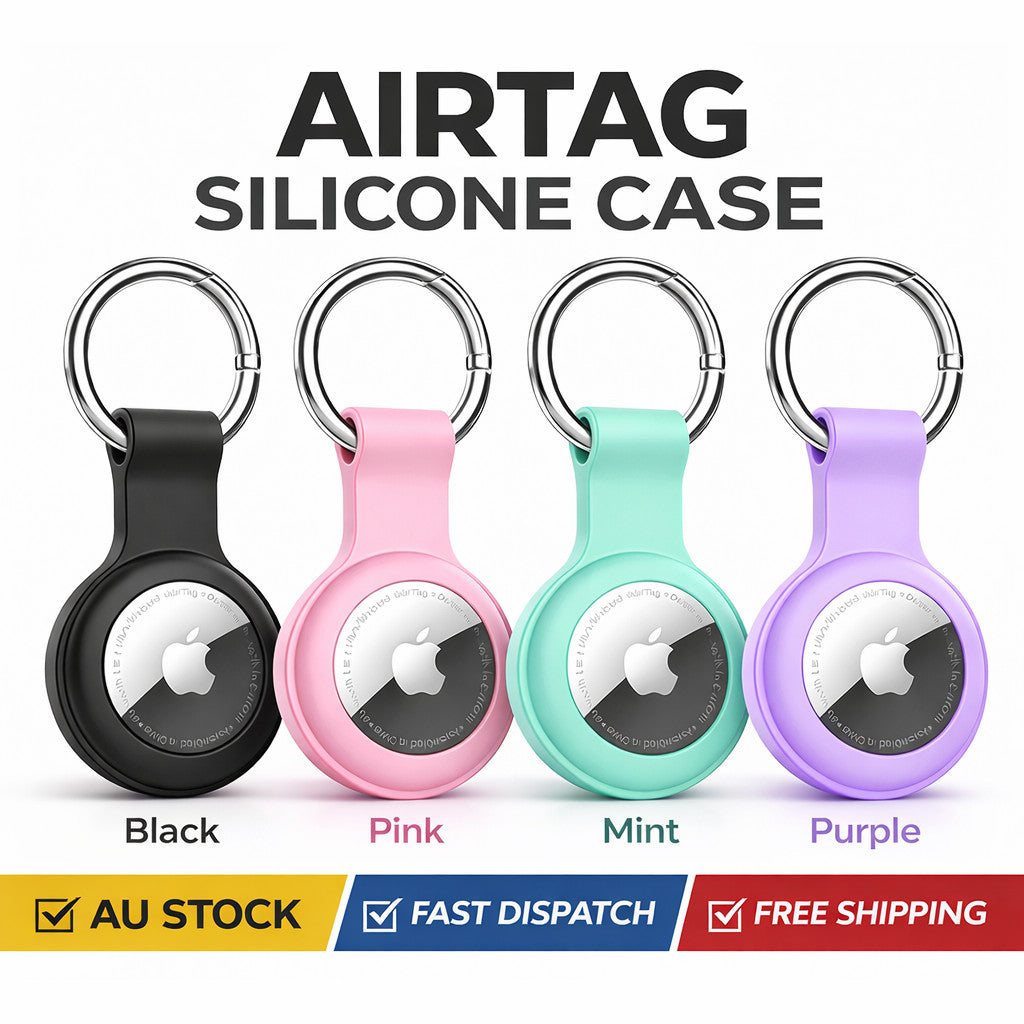 For Apple AirTag Silicone Case Cover Keychain Holder Protective Key Ring