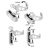 Set USB Rechargeable LED Bike Front Light headlight lamp Bar rear Tail Wide Beam - Front View