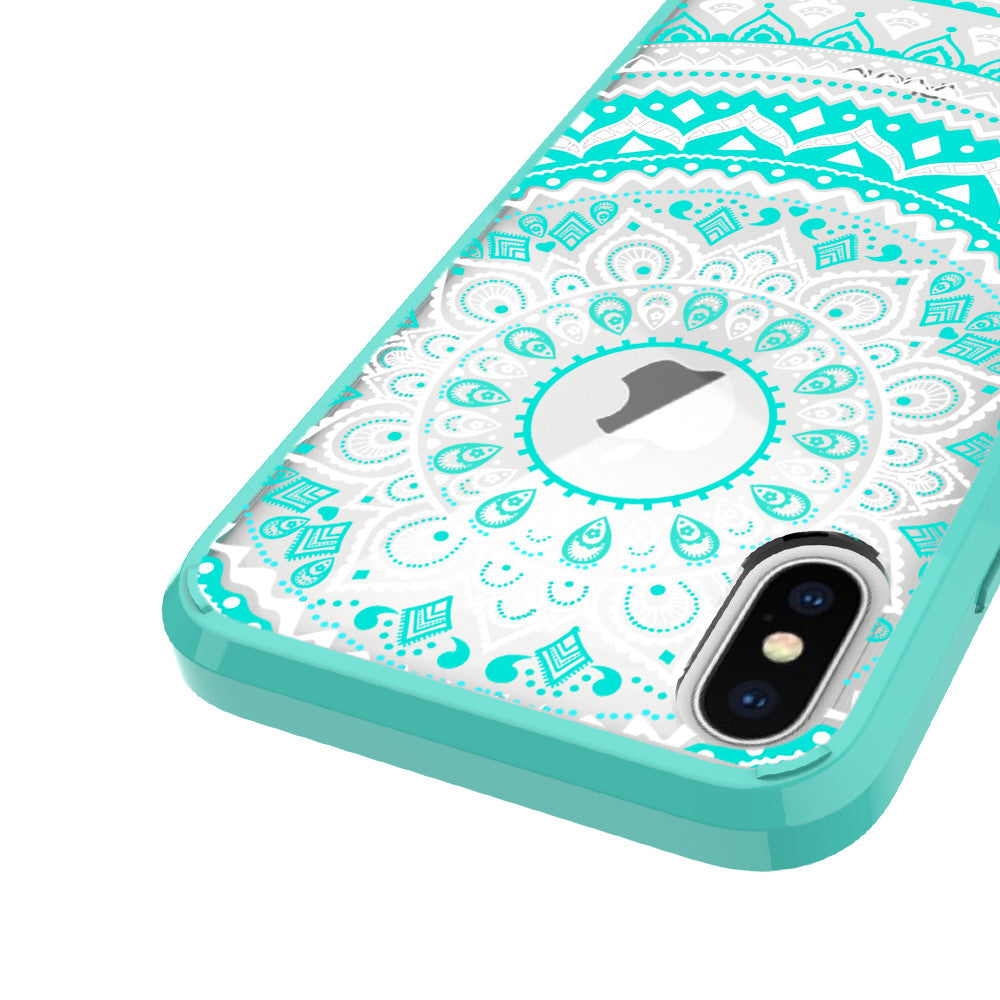 New iPhone X Xs Max XR 8 7 6 6s Plus Mandala Pattern Clear Print Cover Case