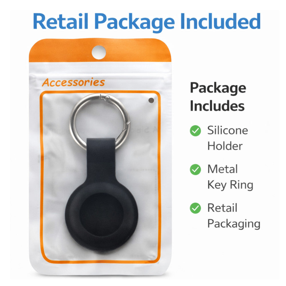 For Apple AirTag Silicone Case Cover Keychain Holder Protective Key Ring