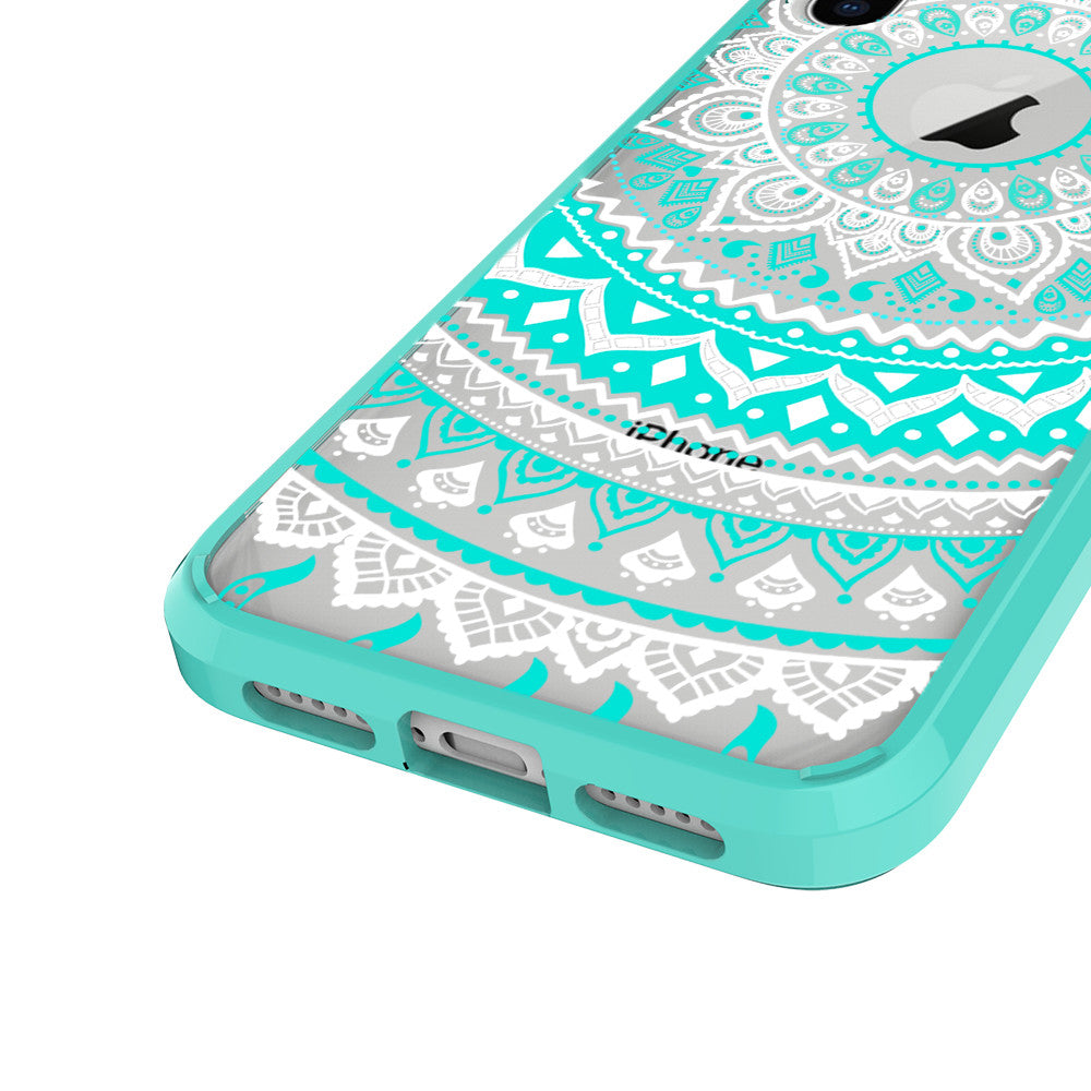 New iPhone X Xs Max XR 8 7 6 6s Plus Mandala Pattern Clear Print Cover Case