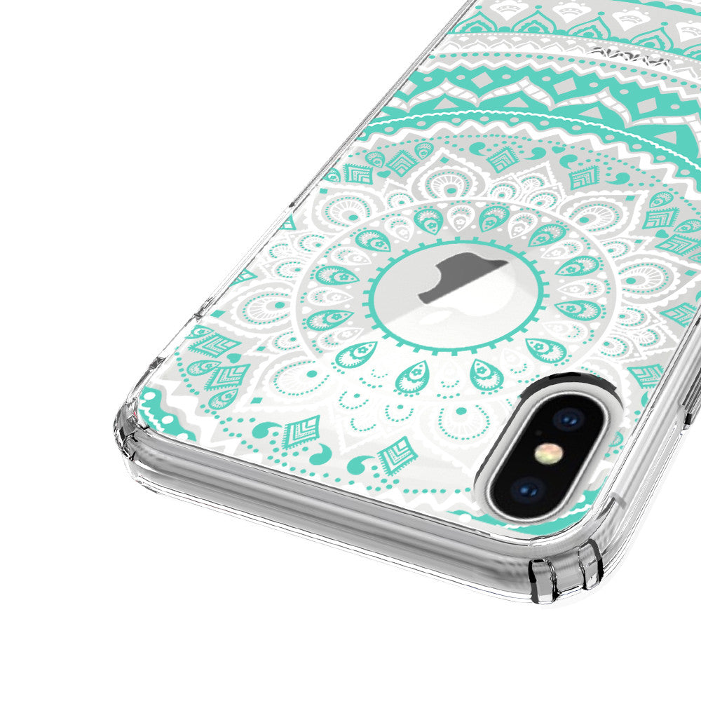 New iPhone X Xs Max XR 8 7 6 6s Plus Mandala Pattern Clear Print Cover Case