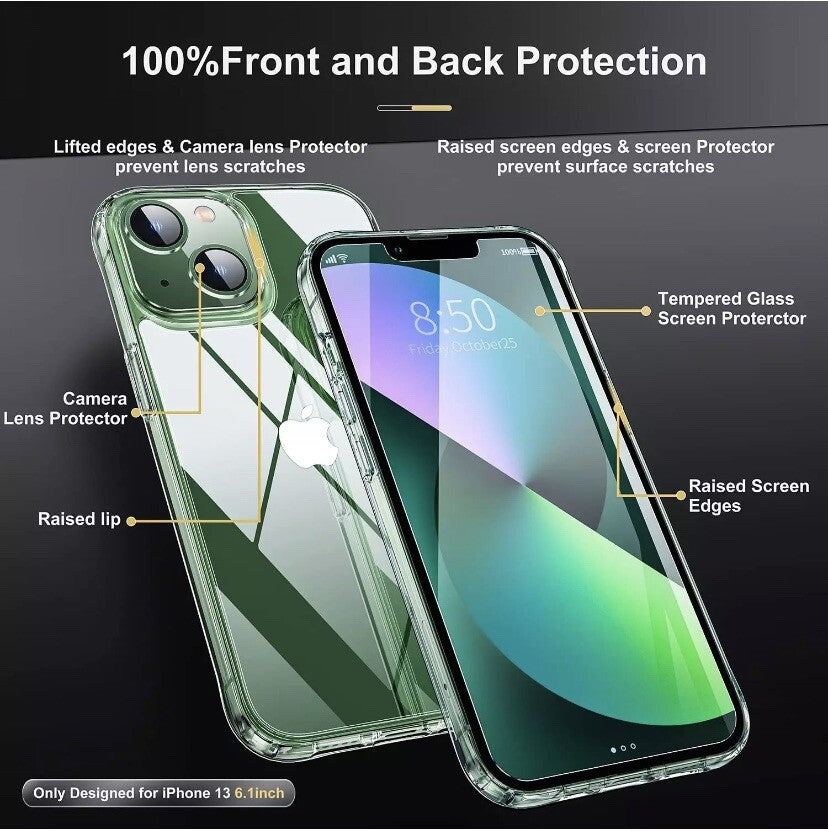 For iPhone 17 16 15 14 13 12 Pro Max XR Clear Full Shockproof mobile Case Cover
