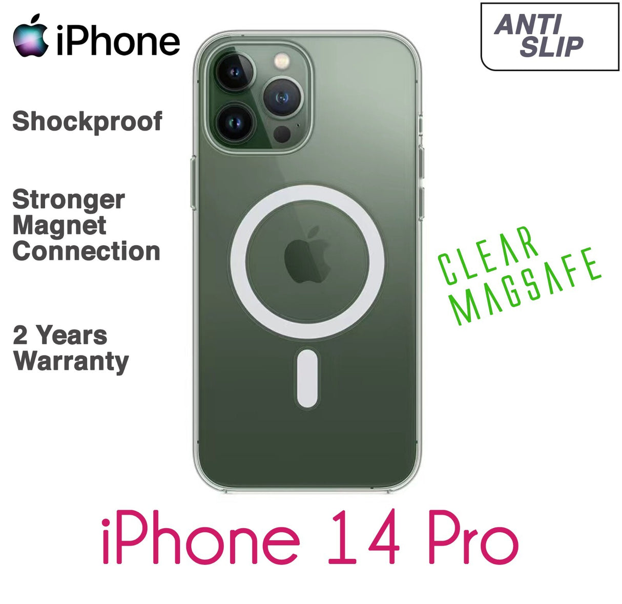 Magsafe iPhone Clear Cover Shockproof Non Slip Apple Case MagSafe