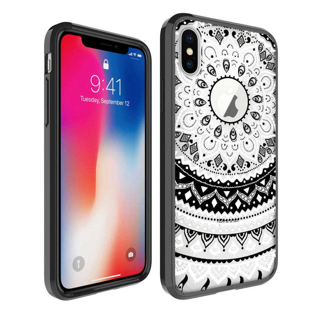 New iPhone X Xs Max XR 8 7 6 6s Plus Mandala Pattern Clear Print Cover Case
