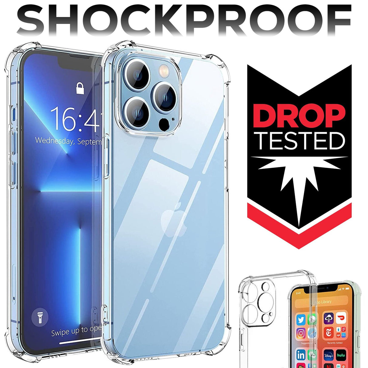 iPhone Case 17 16 13 11 15 14 12 Pro Max X XR 7 8 Plus SE Clear Shockproof Cover