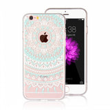 New iPhone X Xs Max XR 8 7 6 6s Plus Mandala Pattern Clear Print Cover Case