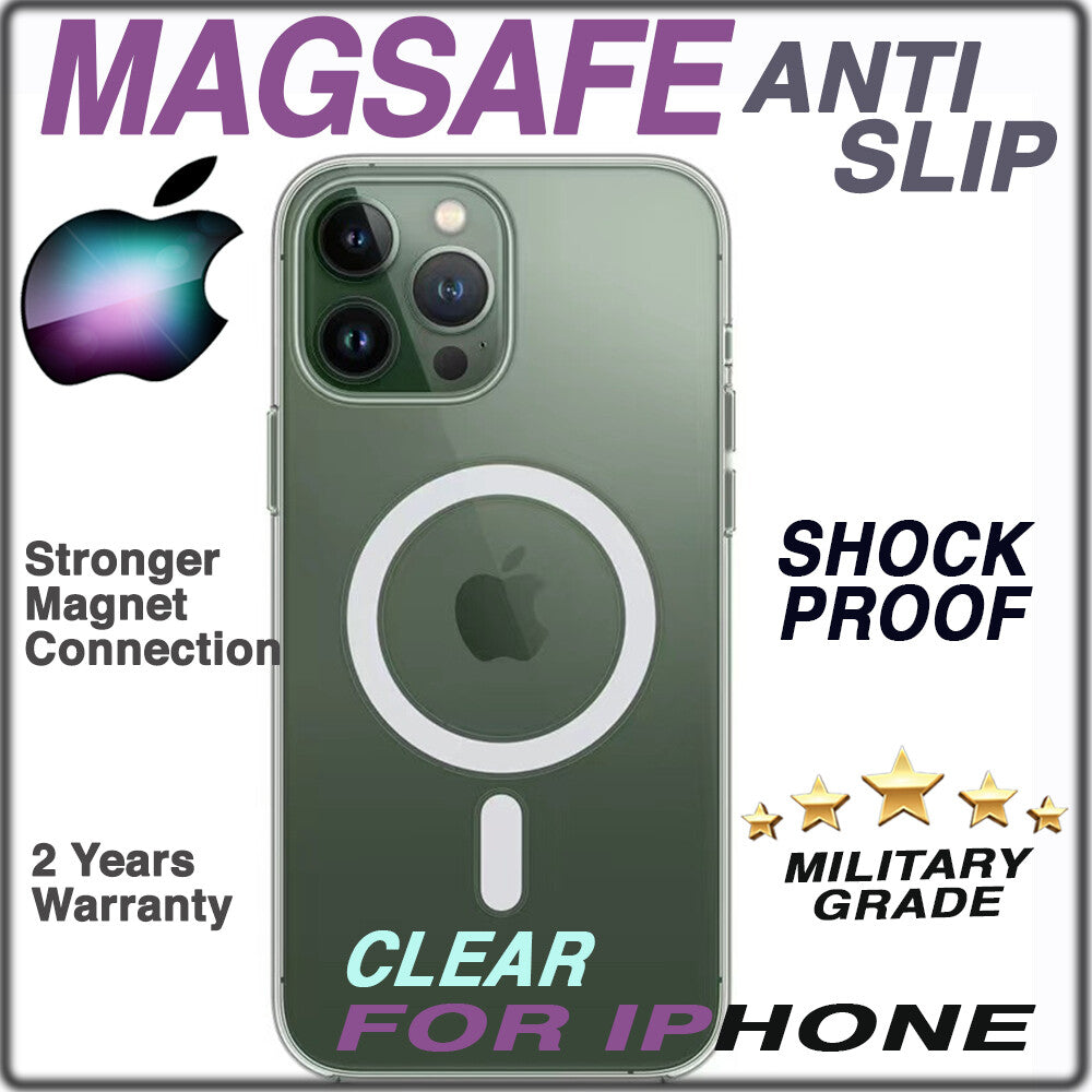 Magsafe iPhone Clear Cover Shockproof Non Slip Apple Case MagSafe