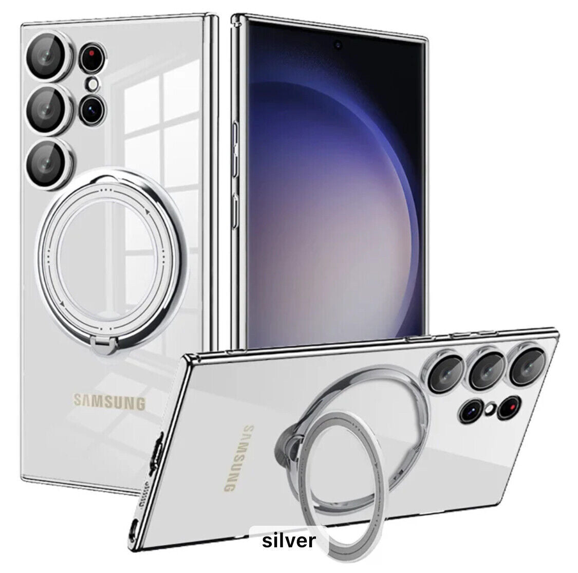 Fr MagSafe Samsung Galaxy S25 S24 S23 S22 Plus Ultra 5G Mobile Stand Ring Cover