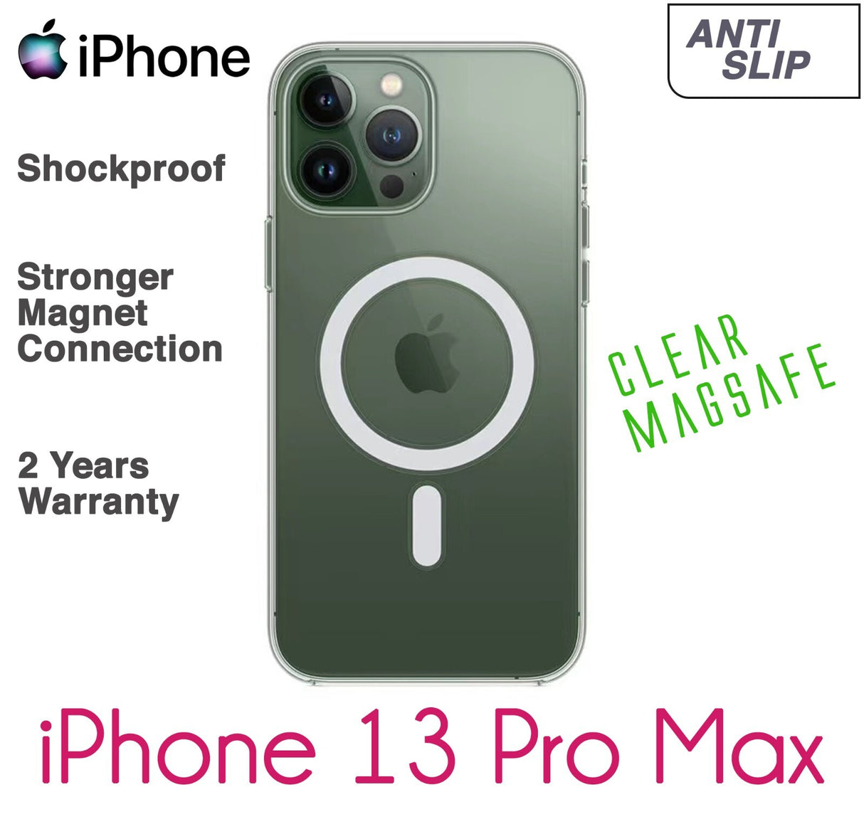 Magsafe iPhone Clear Cover Shockproof Non Slip Apple Case MagSafe