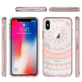 New iPhone X Xs Max XR 8 7 6 6s Plus Mandala Pattern Clear Print Cover Case - 45-Degree Angle