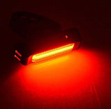 Set USB Rechargeable LED Bike Front Light headlight lamp Bar rear Tail Wide Beam - Top-Down View