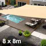 Wallaroo Rectangular Shade Sail 8m x 8m - Sand - Extra Image