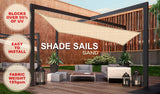 Wallaroo Square Shade Sail 3.6m x 3.6m - Sand - Side View