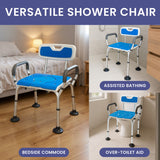 Orthonica Height-Adjustable Aluminium Commode Shower Chair with Armrests Backrest Armrests Soft - Extra Image