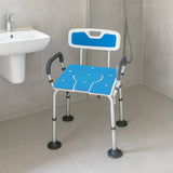 Orthonica Height-Adjustable Aluminium Commode Shower Chair with Armrests Backrest Armrests Soft - Close-Up Angle