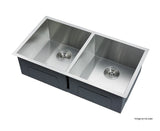 304 Stainless Steel Undermount Topmount Kitchen Laundry Sink - 865 x 440mm - Side View