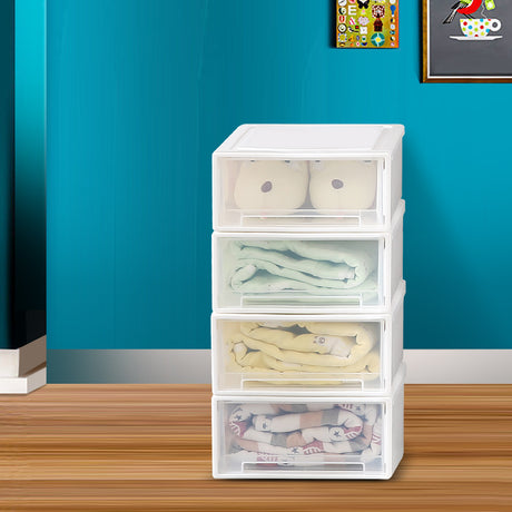 Plastic Storage Drawers Stackable Containers S 4PK Small-2006733024653348870