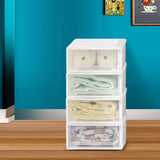 Plastic Storage Drawers Stackable Containers S 4PK Small - Rear View