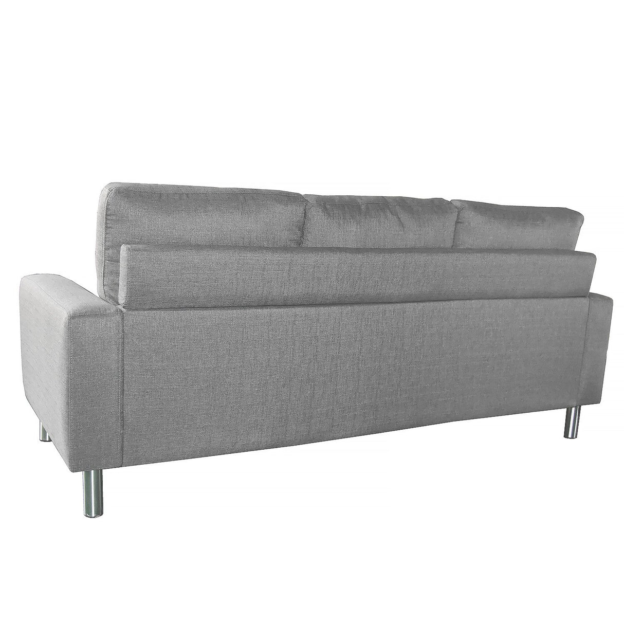 Sarantino Linen Corner Sofa Couch Lounge Chaise with Metal Legs - Grey