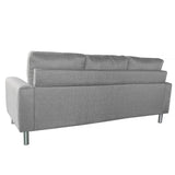 Sarantino Linen Corner Sofa Couch Lounge Chaise with Metal Legs - Grey - 45-Degree Angle