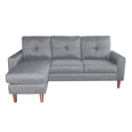 Sarantino Linen Corner Sofa Couch Lounge Adjustable Chaise - Grey