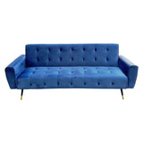 Ava Tufted Velvet Sofa Bed by Sarantino - Blue