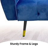 Ava Tufted Velvet Sofa Bed by Sarantino - Blue - Extra Image