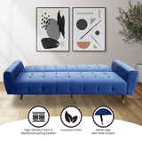 Ava Tufted Velvet Sofa Bed by Sarantino - Blue - Extra Image