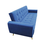 Ava Tufted Velvet Sofa Bed by Sarantino - Blue - Front View