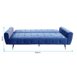 Ava Tufted Velvet Sofa Bed by Sarantino - Blue